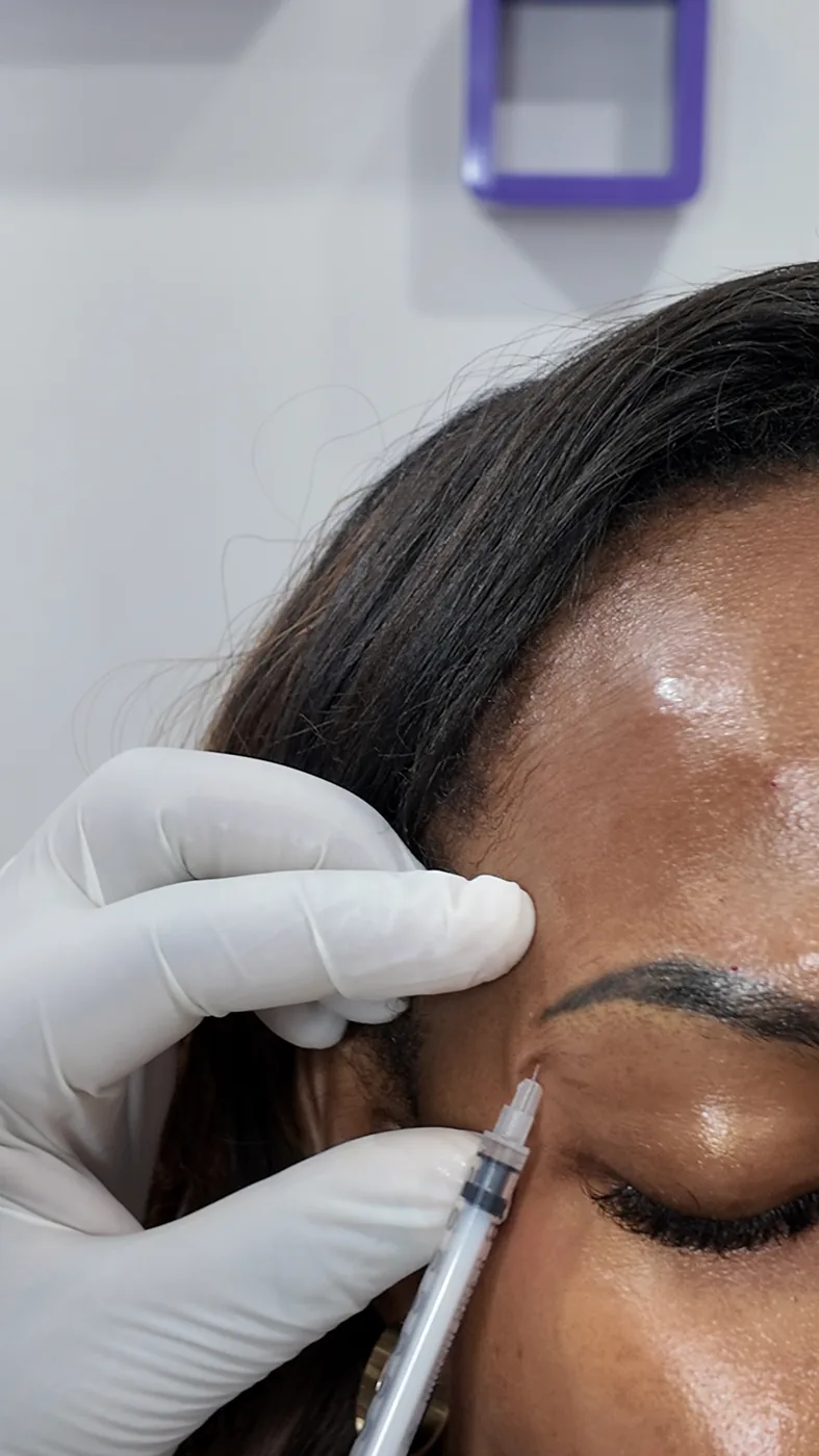 Botox session at Refine Clinic — Brow area technique