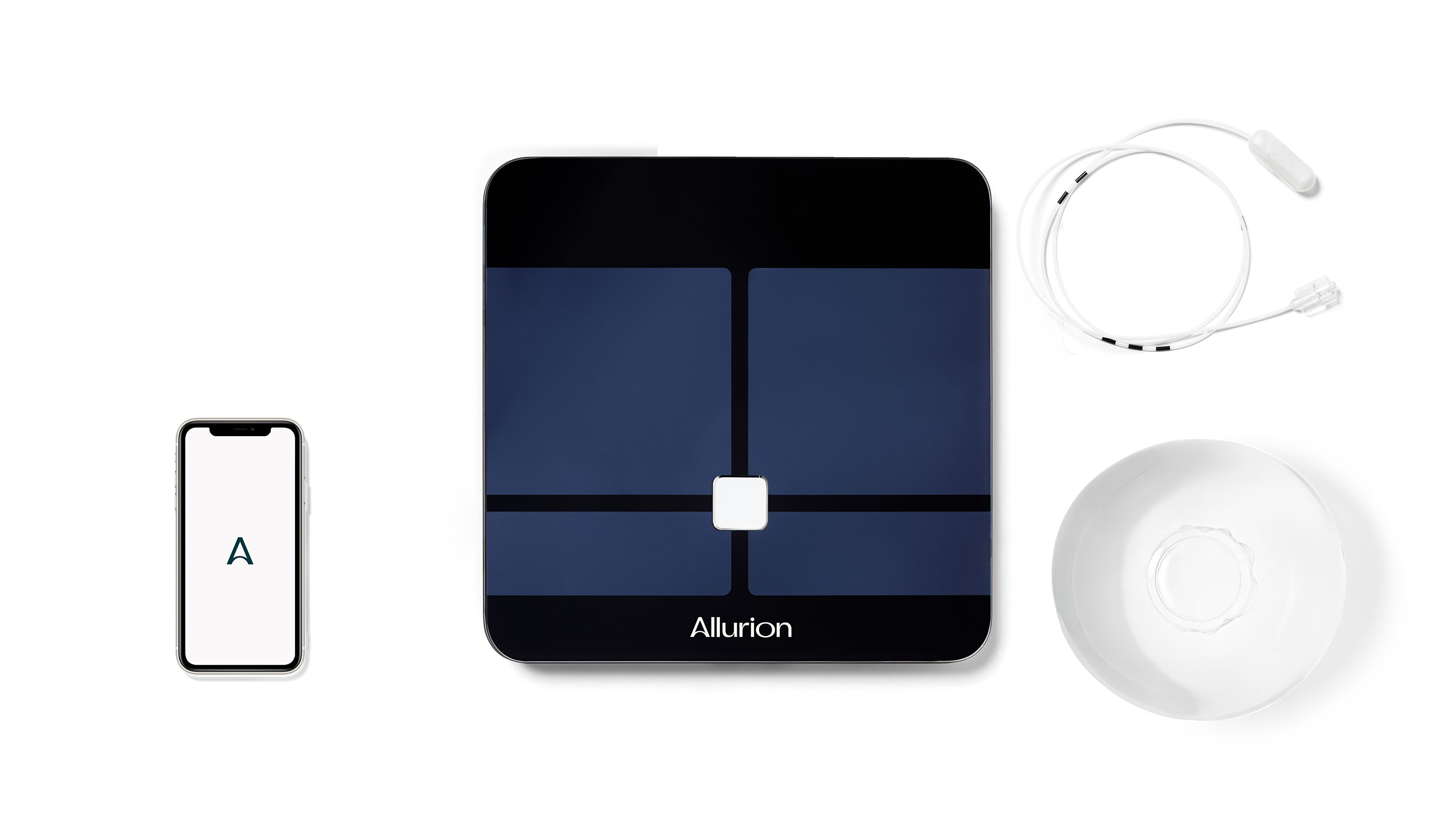 Allurion Connected Ecosystem: Scale, Watch, Mobile App, and Capsule