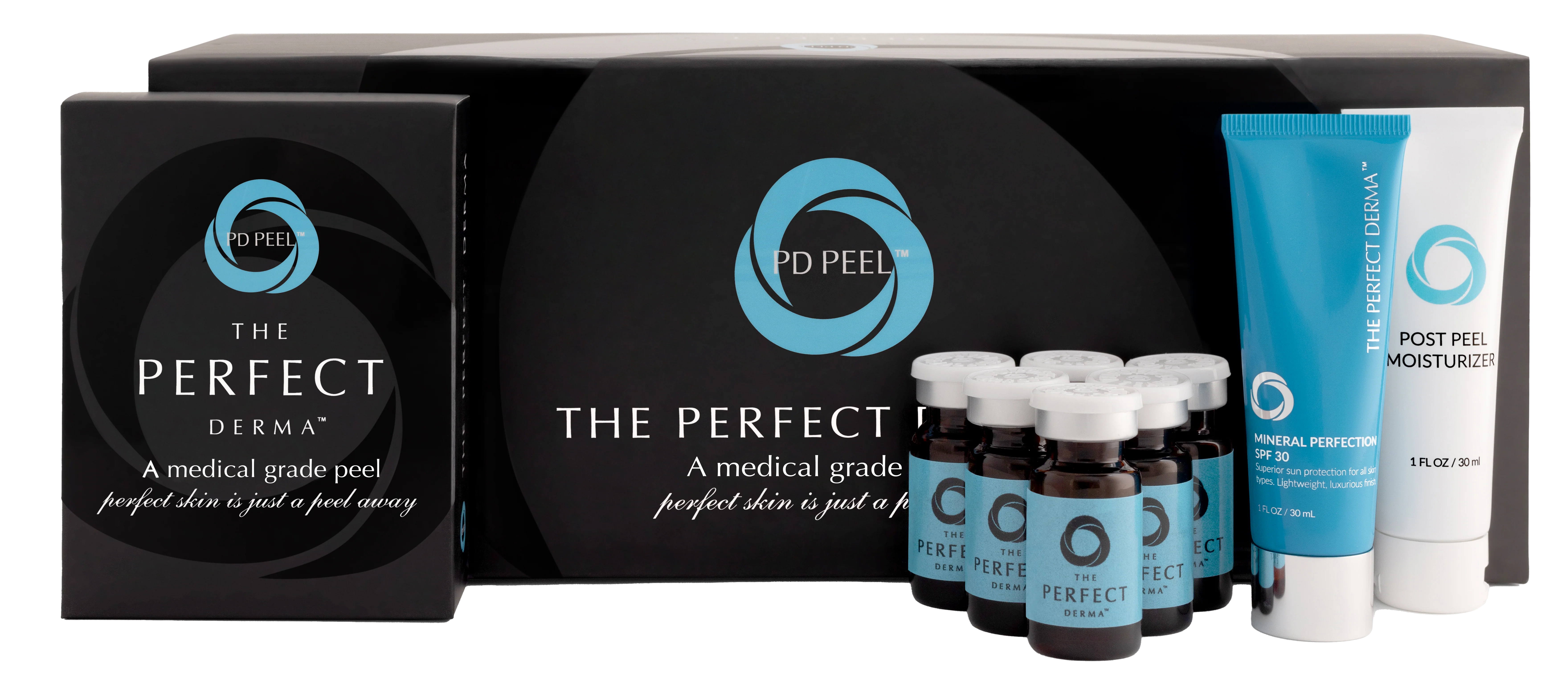 The Perfect Derma Peel Box and Vial Kit at Refine Clinic Kampala